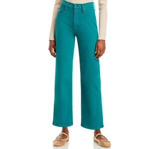 MOTHER JEANS WOMENS 23 RAMBLER ZIP ANKLE HIGH RISE STRAIGHT GREEN NEW